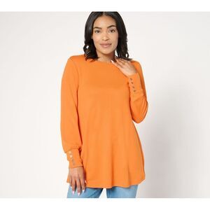 Denim & Co. Women's Top Sz 2XS (XXS) Essentials Heavenly Dune Brown A673408